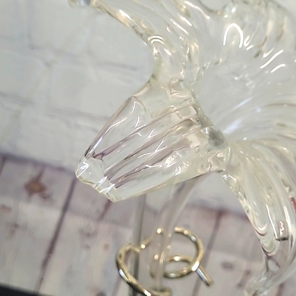 Vintage MCM Hand Blown Glass Art Nouveau Style Lily Orchid Vase Patina Silver - Picture 13 of 17